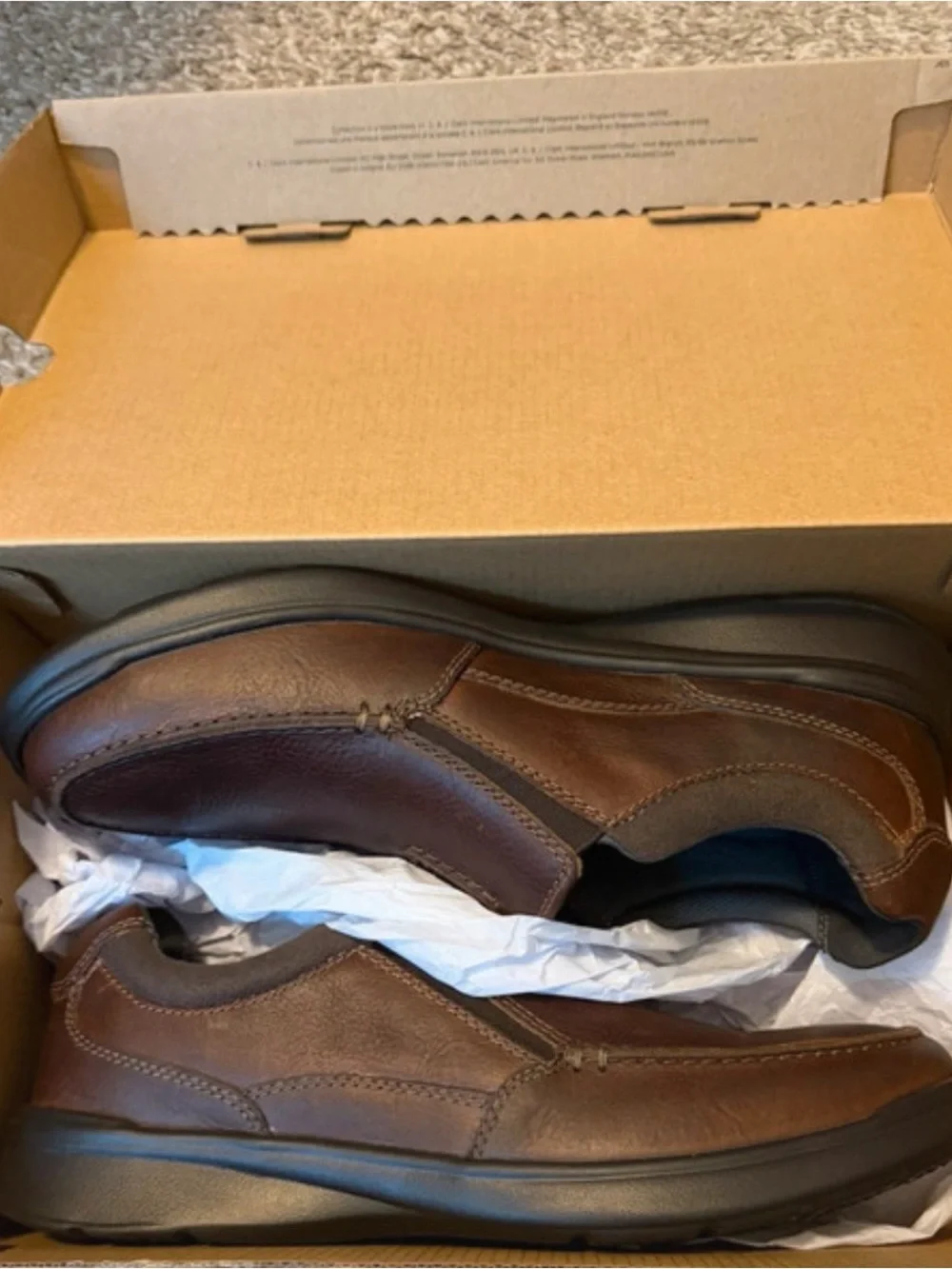 Clarks Cotrell Free Tobacco Leather Men’s Slip-On Shoes Size 11